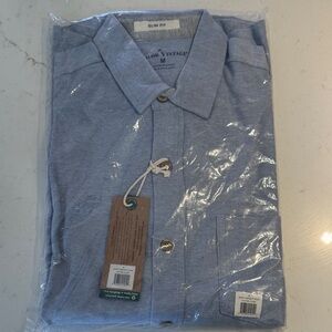 Men’s blue heathered button down shirt, Tailor Vintage